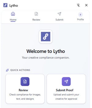 Lytho Chrome extension home tab