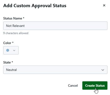 Create status