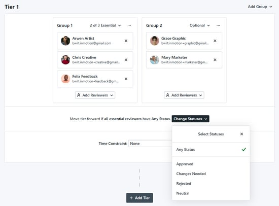 Review route statuses