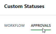 Approvals tab