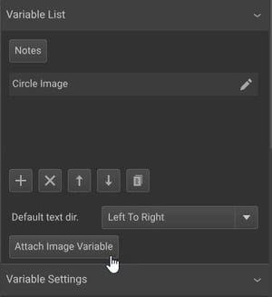 Attach Image Variable button