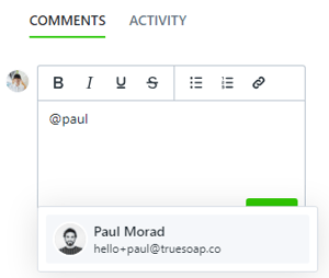 @Mentioning in comment