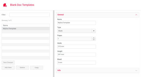blank document template panel