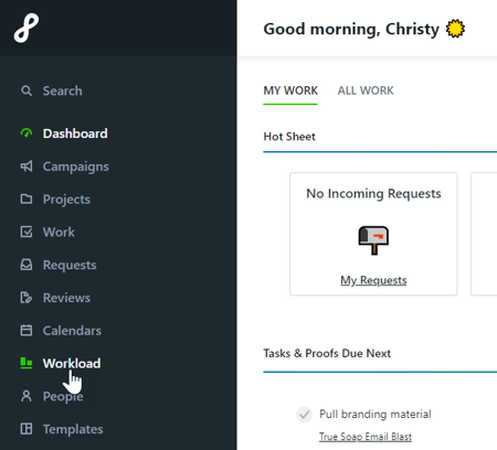 Workload panel
