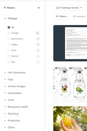 Filter menu