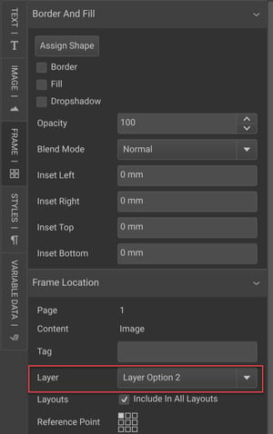 Layer dropdown