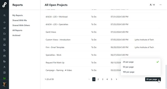 pagination menu