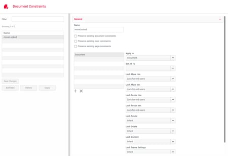 document constraint panel