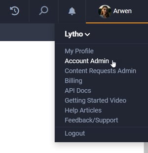 Account admin button