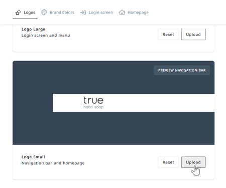 Upload button