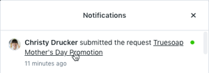 Submitted Requests notification
