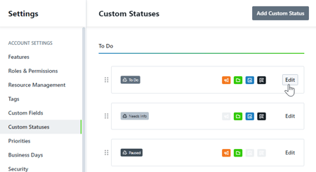 Editing Custom Status