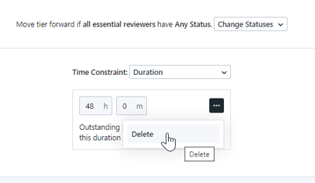 deleting Tier Time Constraints