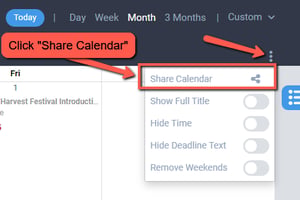Share calendar toggle