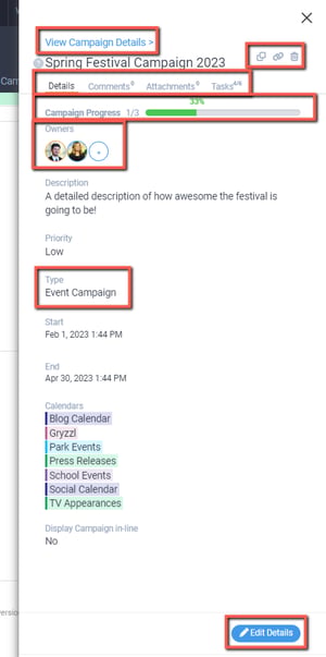 Campaign details