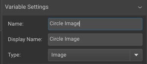 Variable settings panel