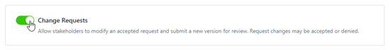 Change Requests toggle