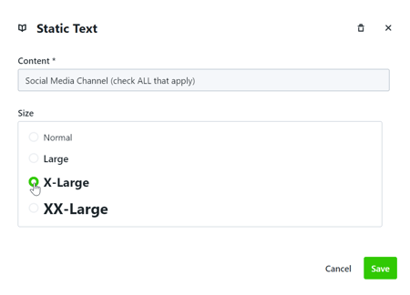 adjusting size of Static Text Field