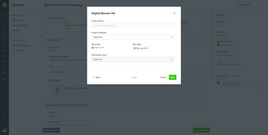 accept campaign requests modal