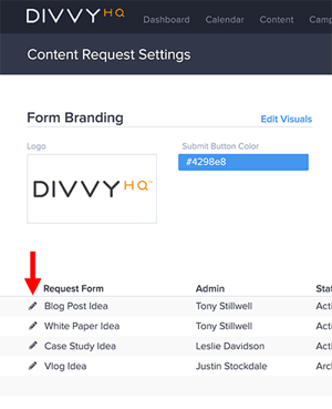 Edit an Existing Request Form