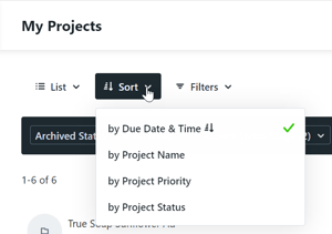 sort dropdown
