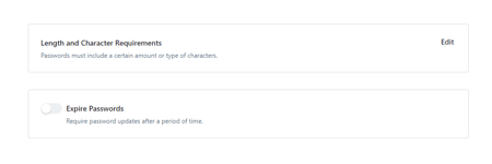 Password options