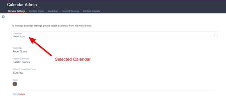 Calendar general settings