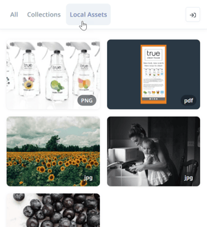 Local assets tab