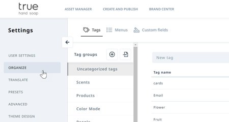 Organize tab