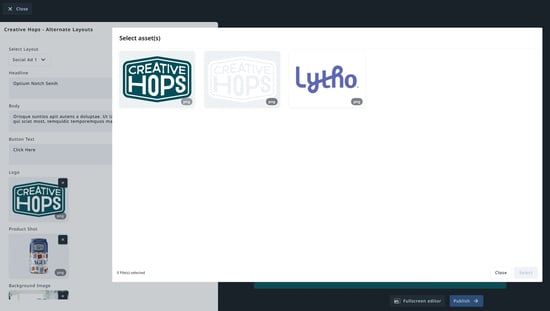 Select assets