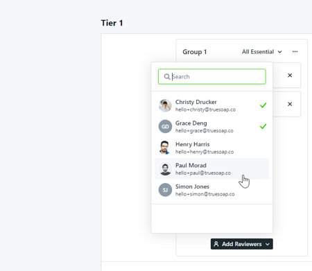 Review Route User Picker