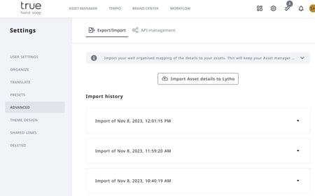 Import tab