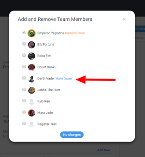 Assign owner