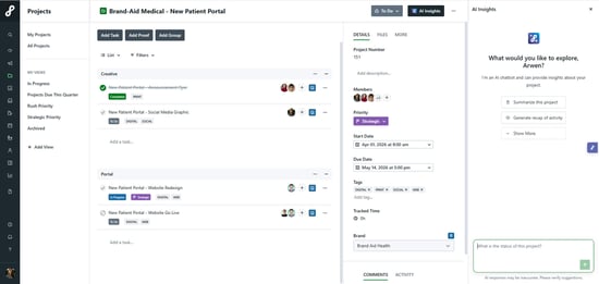 AI Project Insights panel