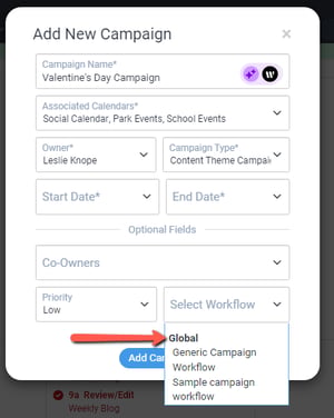 Adding a new campaign