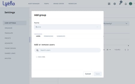 Adding user group