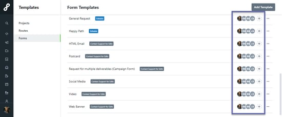 Form template requesters