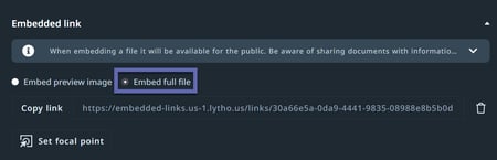 Embed full file option