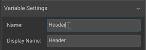 Naming variable settings