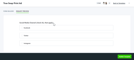 Static Text Field in request form