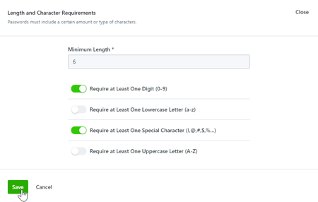 Length and Character Requirements
