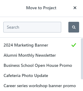selecting project name