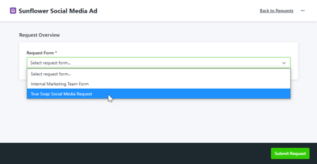 Selecting request form