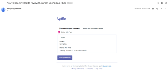 review notification email