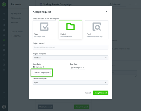 Link to campaign option