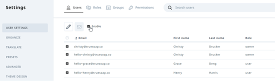 Enable checkbox