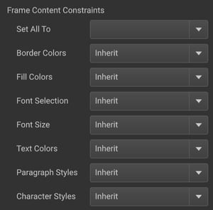 frame content constraints panel