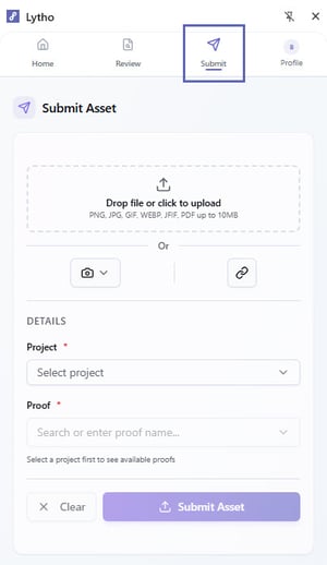 Submit tab