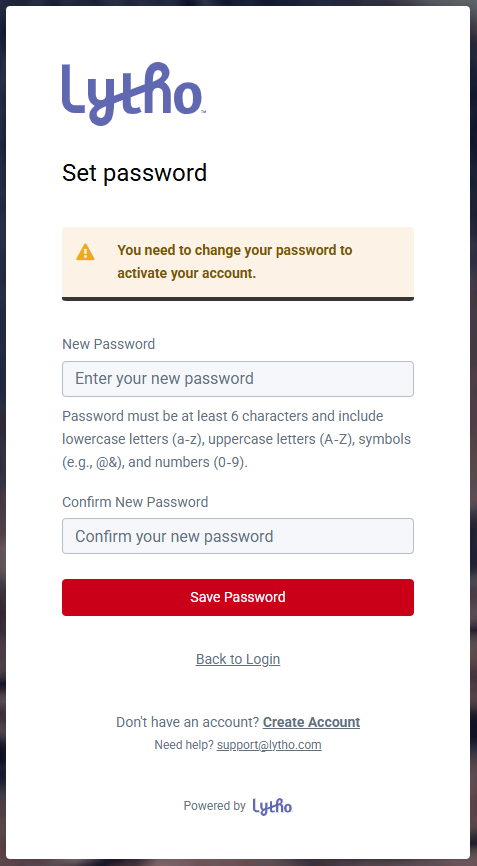Remove Account Lytho How to Log into Lytho
