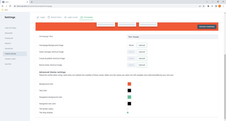 design settings